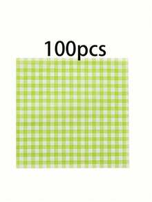 100pcs Plaid Wax Paper - 4 Colors, Grease-Proof, Food Basket Lining, Suitable For Packaging, Grilling, Holidays, Burgers, Fried Chicken, Kitchen Tool - Multiple Specifications - View 8