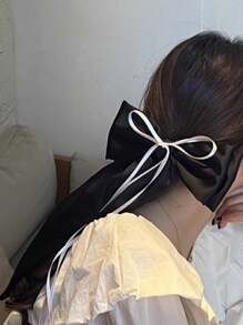 1 pièce Barrette à nœud ruban pour femme, pince à cheveux avec papillon en satin bicolore élégante, nouvel accessoire de mode, pinces à cheveux, pinces, épingles à cheveux