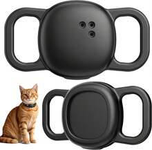 Funda protectora de silicona antideslizante para el rastreador Tile Life360 (2024) para collar de gato, paquete de 2 fundas protectoras ultraresistentes, de fácil instalación y ligeras para collares de perro y mascota, color negro - Multicolor - Ver 2