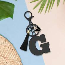 Initial Keychain Women,Alphabet A-Z Initial Letter Keychains With Tassel Purse Backpack Car Keyring - E - View 9