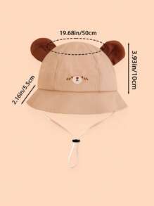 1 Peça Chapéu de Balde Adorável com Orelhas de Urso, Chapéu de Balde Fashion Respirável, Cordão Ajustável Adequado para Homens/Mulheres/Bebês, Proteção Solar de Primavera/Verão para Uso Externo
