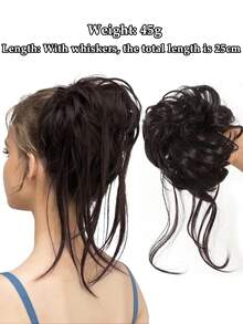 Synthetic Elastic Messy Bun Hairpieces Curly Scrunchie Black Blonde Brown Chignon Band Updo Donut For Women Natural Fake Hair - Multicolor - View 14