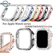 BEIMUSON 闪亮手机壳，兼容索尼 Series 10/9/8/7/6/5/4/3 Ultra SE 42mm 46mm 49mm 40mm 44mm 41mm 45mm 38mm，水晶钻石保护屏，配件齐全，女士适用 - 彩色 - 查看 2