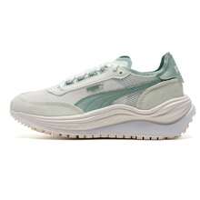 Puma Zapatillas deportivas de caña baja unisex Rider Elite, ligeras, cómodas, calzado casual retro - Blanco-Verde Musgo - Ver 1