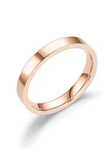 4pcs Stainless Steel 4mm Plain Band Rings, Classic & Versatile - 4MM inner ball and outer ball flat - View 2