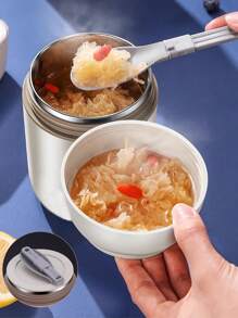 3pcs Oatmeal Container Set With Bowl And Reusable Plastic Spoon, 15.4oz (450ml) Portable Stainless Steel Yogurt Breakfast Travel Mug, Cereal, Milk And Fruit Salad Storage Containers With Insulation Bag