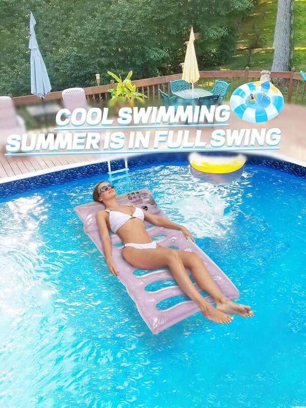 1pc New Adult Inflatable Float Wave Transparent Float Lounger Thickened Water Float Pool Hammock Float