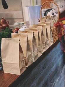 200/100 个纸质礼品袋，便携式纸袋，零食袋，适合餐厅和家庭使用，适用于蔬菜、购物、糖果、午餐、杂货、饼干、食品包装袋、旅行、户外、生日派对、婚礼、万圣节、圣诞节、返校 - 礼品袋，万圣节礼物 - 彩色 - 查看 3