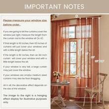 Burnt Orange Sheer Curtains 72 Inch Length 2 Panels Set Boho Crochet Lace For Bedroom Living Room Kitchen Window Farmhouse Fall Rust Colored Drapes, Pumpkin - 橘色 - 查看 5