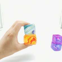 Needoh Striped Ice Cube Malt Sugar Stress Relief Toy, Squeezy Ice Cube Malt Sugar Decompression Toy - Multicolor - View 3