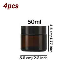 4 piezas de tarros de vidrio marrón con tapas, botellas para mascarillas faciales, contenedores recargables para cosméticos, tarros para ungüentos, contenedores de vidrio grueso de alta calidad para cremas, lociones, velas