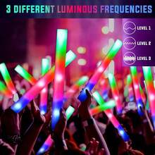 100/30pcs Foam Glow Sticks, Bulk Glow Sticks,  Foam Sticks For Parties In The Dark, Three Color Flashing Modes, Perfect Party Favors For Weddings, Dances, Concerts And Outdoor Events, Suitable For Birthday Parties, Halloween And Christmas - 彩色 - 查看 5
