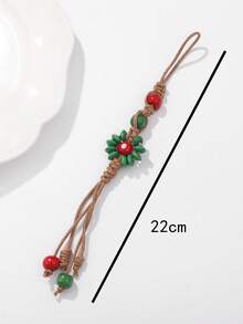 木珠编织创意个性化手机挂绳、钥匙扣、包包挂件，波西米亚风独特手工饰品，适用于手机、钱包、背包，亦可作为礼物赠送；手工串珠绳，可定制姓名印制，用途广泛，日常佩戴，复古魅力，优雅日常配饰，完美展现自我，也是一份贴心的礼物。 - 彩色 - 查看 2