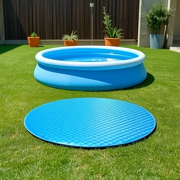 [Quick Inflatable Pool] Portable Inflatable Puncture Resistant Circular Above Ground Swimming Pool Quick Set Family Outdoor Pool, Without Battery