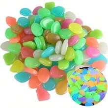 Resin Glow In The Dark Beads, Artificial Fluorescent Glowing Pebbles, Party Decorations, Suitable For Garden Path Decor, Landscape Lighting Stones, Party Decorations, Back To School Decor