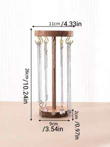 1件可拆卸实木圆形手链和脚链展示架，适用于项链和毛衣链的首饰收纳盒，可拆卸实木圆形手链、项链和发饰展示架。这款可拆卸首饰收纳盒非常适合展示手链、项链和毛衣链，带来极致视觉效果。适用于女士收纳盒、旅行必备品、返校季宿舍收纳、秋季装饰等。
