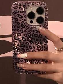 奢华豹纹手机壳，兼容 16/15/14/13/12 Pro Max/11/17/17 Pro/17 Pro Max，时尚防震、防水、防摔、防刮擦保护后盖 - 黑粉小豹紋 - 查看 3