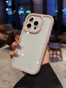 Funda para teléfono 1 Uds. Funda protectora brillante con diamantes de imitación brillantes de lujo para funda de teléfono 5/15 Pro Max/15 Pro/15 Plus/11/12/13/14/16 Pro Max/XS/11 Pro/11 Pro Max/12 Pro/12 Pro Max/13 Pro/13 Pro Max/14 Pro/14 Pro Max/14 Plus/16 - Rosa - Ver 6