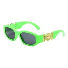 Lentes De Diseñador Modernos Versac Corridos Tumbados - Verde Lima - Ver 2