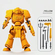 1 pieza Figura decorativa de guerrero acorazado de múltiples posturas impresa en 3D, juguete de ensamblaje DIY multiarticulación para reducir el estrés