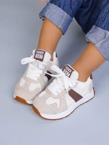 1双儿童休闲透气一脚蹬运动鞋男女通用舒适滑板鞋 - 米色 - 查看 2