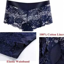 Women's Underwear Regular & Plus Size Panties Lace Boyshorts Hipster Panty Soft Cheeky Panties - Pack 3/4 - 4p-12 - 查看 5