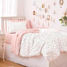 JSHGVFloral Duvet Cover Set Coquette Cottagecore Aesthetic Cute Flower Pattern For Women Teen Girls Soft Lightweight Bedding 3Piece Pink Twin Twin XL Sizeasfa4dFa - Pink - View 4