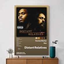Framed Distant Relatives Music Album Cover Poster Star Pop Decorative Painting Canvas Wall Art Decor Print Posters Picture Paintings Decoration Aesthetic Mural - Framed - View 1