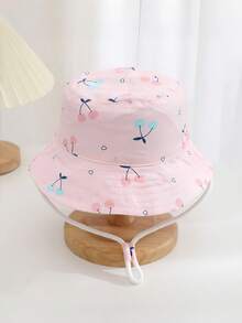 1pc Kids Cute Cartoon Print Bucket Hat, Boys Girls Sun Protection Bucket Hat - 1PC - View 3