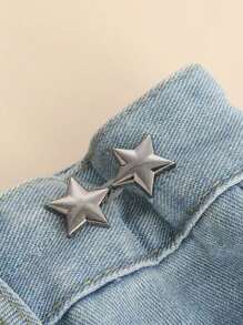 Der abnehmbare kleine Stern-Taillen-Knopf aus Zinklegierung ist perfekt dafür, große Taillen auf Jeans ohne Nähen in kleinere umzuwandeln