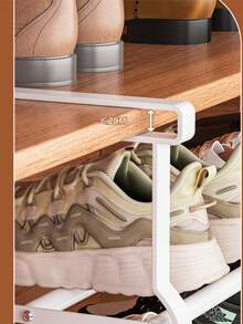 Expandable Shoe Rack Organizer With Tiered Shelves, Home Shoe Storage Space Saver, Wall Mounted Shoe Holder Rack