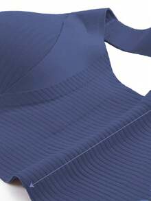 Full Coverage Adjustable Bra, Wirefree Lift & Support For Big Bust, Minimizes Underboob, Plus Size - Blue - View 5