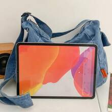 复古 Y2K Hobo 斜挎包，4 种颜色可选，帆布大容量时尚斜挎包，适合学校、商务、户外、派对、礼物