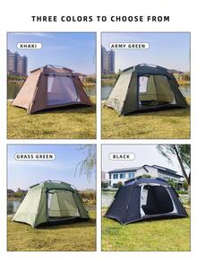 Large Capacity Beach Tent, Multi-Person Camping, Seaside, Family Outdoor, UV Protection, Easy Setup, Spacious, Leisure & Holiday - Multicolor - View 5