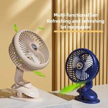 RAF MIni Fan ,USB Outdoor Turbo Fan, Portable Design Desktop Upgrade Base That Can Be Clamped, Equipped With Night Light Function, Suitable For Indoor Rooms, Student Dormitories, Essential Fan For Spring And Summer, Summer Life Festival Gift Fan.