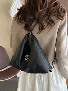 Mochila de moda coreana 2025 Nuevo lanzamiento otoño Mochila con correa de cadena, bolso de hombro casual de gran capacidad y multifunción adecuado para compras, billetera, mujeres jóvenes, estudiantes universitarios, recién graduados, oficinistas. Ideal para oficina, universidad, trabajo, negocios, viajes al trabajo, actividades al aire libre, viajes y salidas.