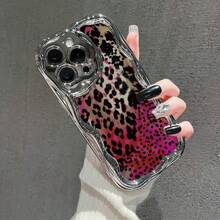 パターン電気メッキクリーム波状シェル携帯電話ケース、 17 air/16E/16/15/14/13/12/11 Pro Max 16 Plus/16Eに適した携帯電話保護ケース、男性と女性に適しており、シンプルな個性、落下防止保護。 - シルバー - チェックする 5