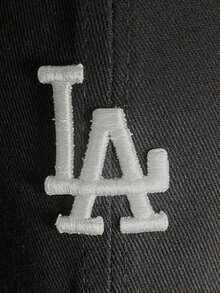 LA Embroidered Baseball Style Cap Curved Brim Adjustable SnapBack Men Women Unisex High Quality - 黑與白 - 查看 4