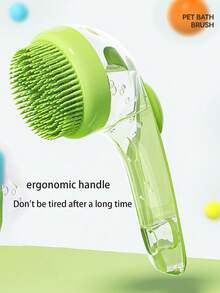 二合一宠物狗和猫长柄沐浴洗发刷、头部清洁和按摩洗发刷 - 彩色 - 查看 3
