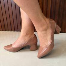 SHOW SHOW 5 CM BLOCK HEEL PUMP - 裸色指甲油 - 查看 1