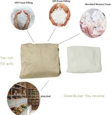 Beanbag Chair Cover With Liner Only Removable 3ft (No Filler) Luxurious Microfiber Suede Beanbag Cover For Adults Indoor Pear Style Large - Light Brown - Brown - View 6