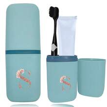 1pc Toothbrush Box Portable Detachable Organizer Case Mouthwash Cup Travel Toothbrush Storage Container Dustproof And Waterproof Toothpaste Holder Suitable Travel Accessories For Business Travel Initial Name 26 Letters Pattern - Blue - View 75