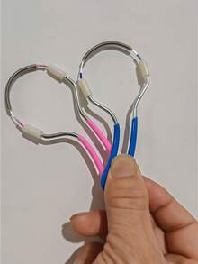 1/2 件手动弹簧面部脱毛工具 - 易于使用、便携，适用于上唇、下巴、颈部多余毛发去除 - 彩色 - 查看 7