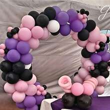 10 Inch (25.4 Cm) Purple & Pink Latex Balloons, 62pcs/Set Pink, Black & Purple Balloons For Birthday, Wedding, Bridal Shower, Bachelorette, Halloween Decor - Multicolor - View 6