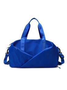 1pc Personalized Women Oxford Cloth Multifunctional Travel Bag, Wet And Dry Separation Gym Bag, Portable Yoga Bag, Trolley Sleeve, Fashionable Shoulder Bag, Embroidery Custom Letter, Foldable Carry-On Luggage, Large Capacity With Separate Shoe Compartment, Suitable For Business Trip, Vacation