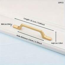 10 件铝合金橱柜把手 - 金色把手、复古把手、现代风格把手、现代梳妆台抽屉拉手、防指纹厨柜五金、易于安装、适用于家居装饰并用于厨房、梳妆台和衣柜门抛光金属拉手 - 家居装饰家具五金 - 彩色 - 查看 14