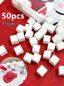 50块迷你海绵块，适用于美甲凝胶渐变着色，美甲工具，美甲用品，美甲工具，返校季，美甲，美甲工具，人造指甲专用美甲工具 - 彩色 - 查看 2