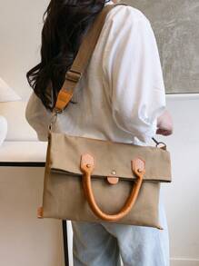 Casual Large Capacity Canvas Bag, Wide Strap Crossbody Bag, Niche 2025 New Versatile Tote Handbag