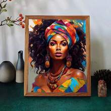 1 Set DIY Diamond Painting Kit - Full Round Diamond Acrylic Diamond Beautiful Woman Theme Canvas - Suitable For Bedroom, Entryway, Study, Bathroom Relaxing Handicraft Activities - Easy To Use, Perfect Gift