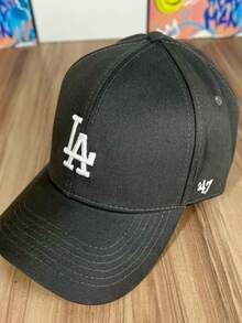 LA Embroidered Baseball Style Cap Curved Brim Adjustable SnapBack Men Women Unisex High Quality - 鉛和白 - 查看 1